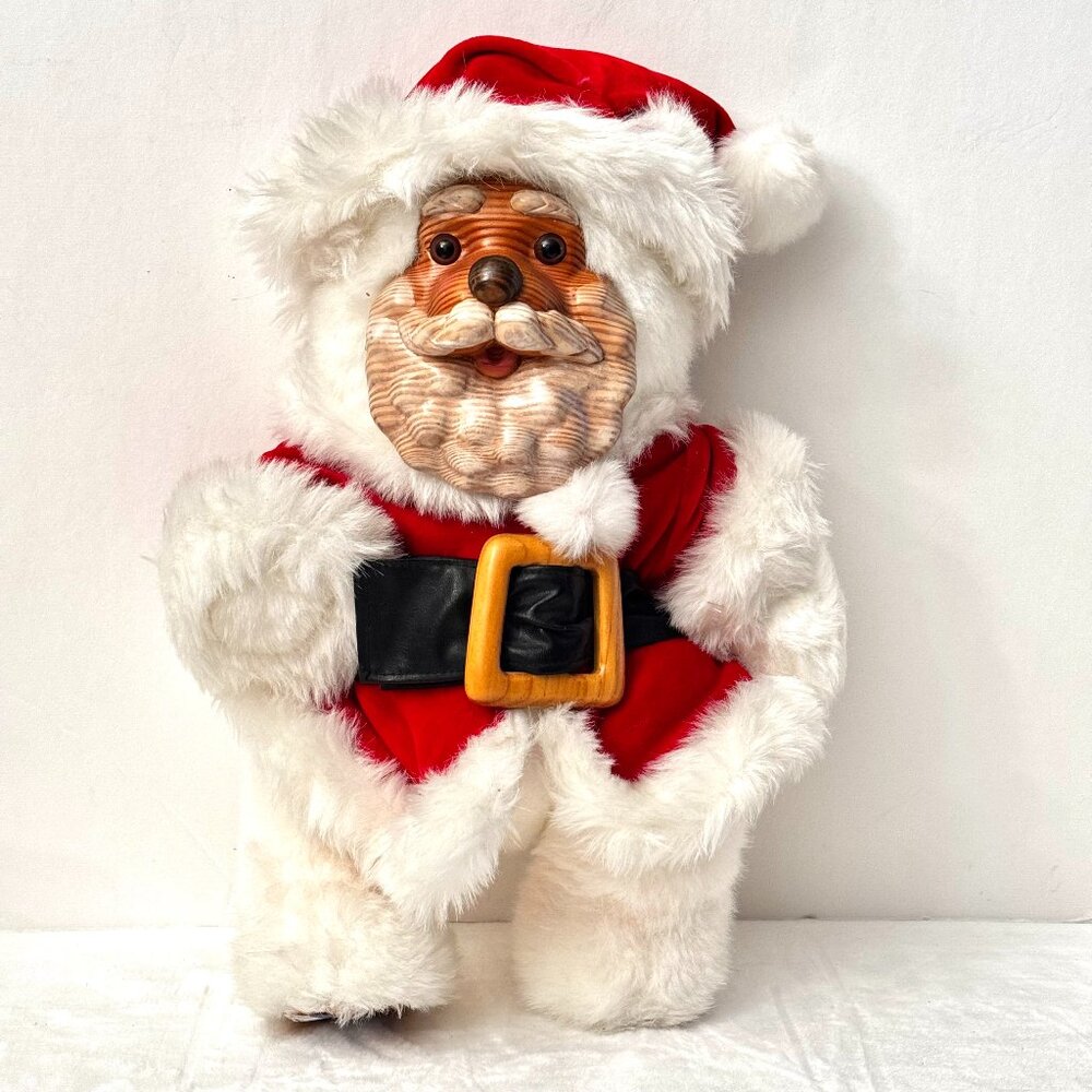 Robert Raikes 1989 Original Santa Christmas Bear Rare Wood Face & Soles Limited